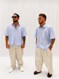 Camicia a righe crop sartoriale
